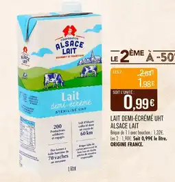 Match ALSACE LAIT Lait demi-écrémé UHT offre