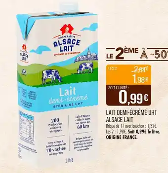 Match ALSACE LAIT Lait demi-écrémé UHT offre