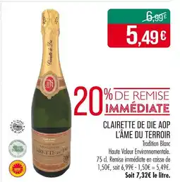 Match L’ÂME DU TERROIR CLAIRETTE DE DIE AOP offre