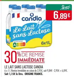 Match CANDIA Le lait sans lactose offre