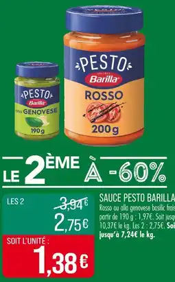 Match BARILLA SAUCE PESTO offre