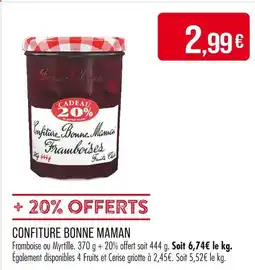 Match Bonne Maman Confiture Framboises offre