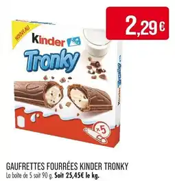 Match Gaufrettes fourrées kinder tronky offre