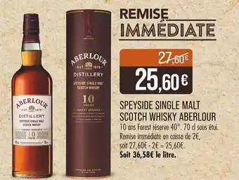 Match Speyside single malt scotch whisky aberlour offre