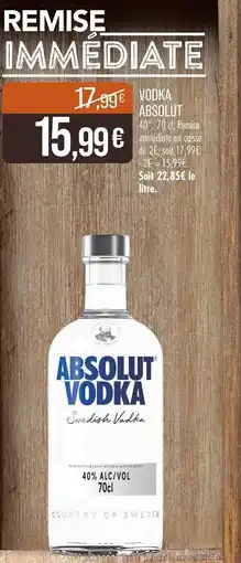 Match Vodka absolut offre