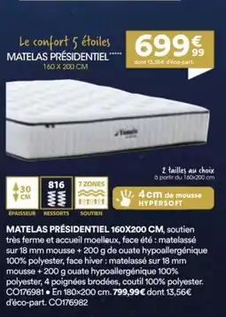 BUT Matelas présidentiel offre
