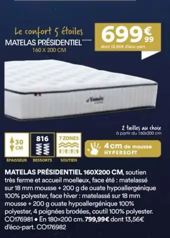 BUT Matelas présidentiel offre