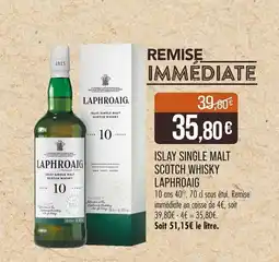 Match Islay single malt scotch whisky laphroaig offre