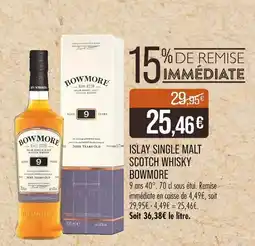 Match Islay single malt scotch whisky bowmore offre