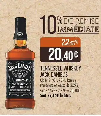 Match Tennessee jack daniel's offre