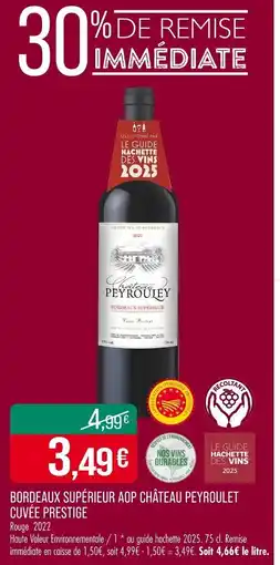 Match Bordeaux supérieur aop château peyroulet cuvée prestige offre