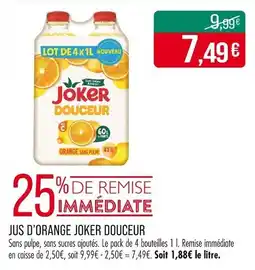 Match Jus d'orange joker douceur offre