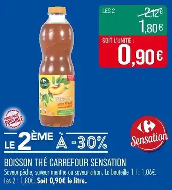 Match Boisson thé carrefour sensation offre