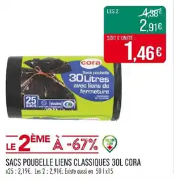 Match Sacs poubelle liens classiques 30l cora offre