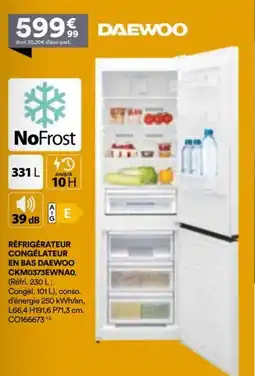 BUT Réfrigérateur congélateur en bas daewoo ckm0373ewnao offre