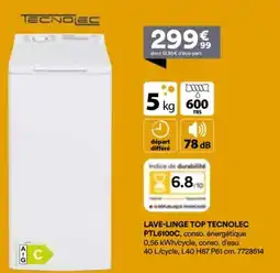 BUT Lave-linge top tecnolec offre
