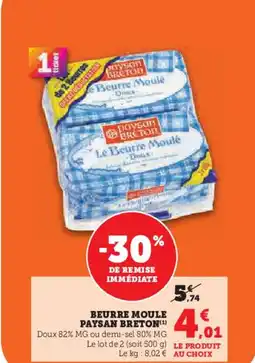U Express Beurre moule paysan breton offre