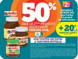 U Express SUR TOUTES LES PATES A TARTINER NUTELLA offre