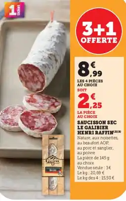 U Express Saucisson sec le galibier henri raffin offre