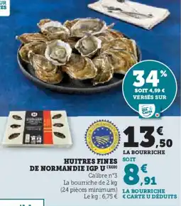 U Express Huitres fines soit de normandie igp u offre