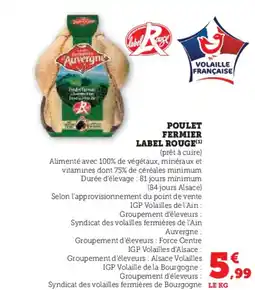 Super U Poulet fermier label rouge offre