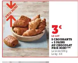 Super U 5 croissants + 5 pains au chocolat offre