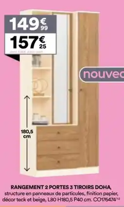 BUT Rangement 2 portes 3 tiroirs doha offre