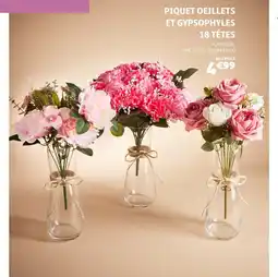 Gifi Piquet oeillets et gypsophyles 18 têtes offre