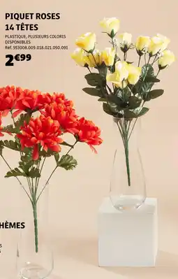 Gifi Piquet roses 14 têtes offre