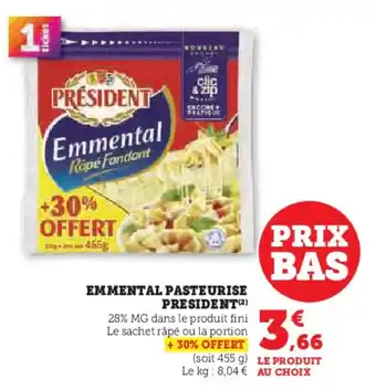 U Express Emmental pasteurise president offre