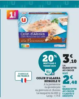 U Express Colin d'alaska surgele u offre