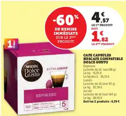 U Express Cafe capsules nescafe compatible dolce gusto offre