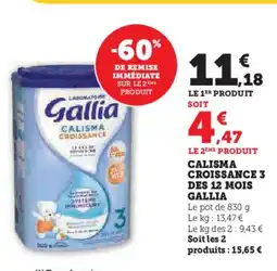 U Express Calisma croissance 3 des 12 mois gallia offre