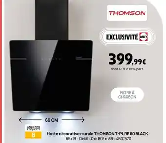 Darty THOMSON Hotte décorative murale T-PURE 60 BLACK offre