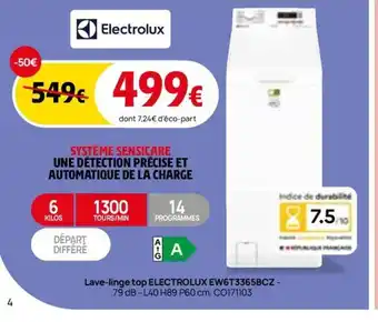 Darty ELECTROLUX Lave-linge top EW6T3365BCZ - offre