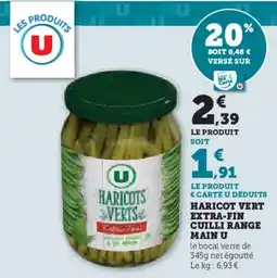 U Express Haricot vert extra-fin cuilli range main u offre