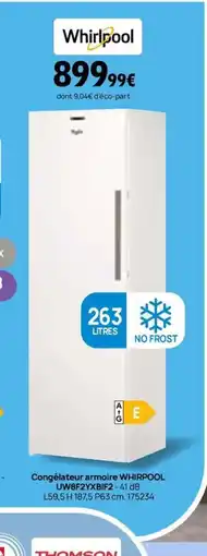 Darty WHIRLPOOL Congélateur armoire UW8F2YXBIF2 offre