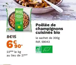 Picard Poêlée de champignons cuisinés bio offre
