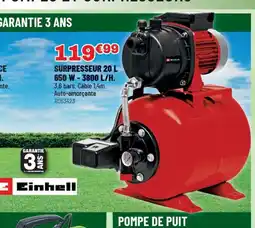 Brico Pro EINHELL Surpresseur 20 l 650 w-3800 l/h offre