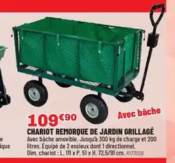 Brico Pro Chariot remorque de jardin grillagé offre