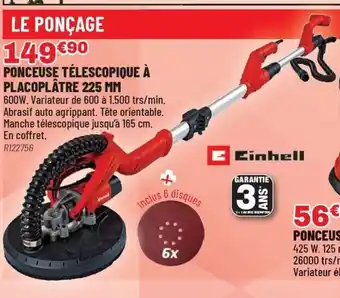 Brico Pro Ponceuse télescopique à placoplâtre 225 mm offre