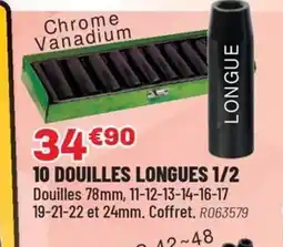 Brico Pro 10 douilles longues 1/2 offre