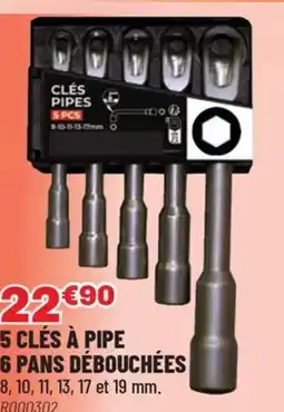 Brico Pro 5 clés à pipe 6 pans débouchées offre