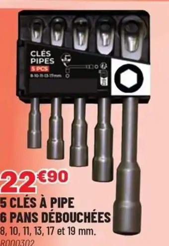 Brico Pro 5 clés à pipe 6 pans débouchées offre