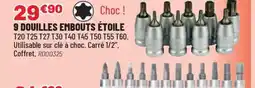 Brico Pro 9 douilles embouts étoile offre