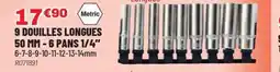 Brico Pro 9 douilles longues 50 mm-6 pans 1/4" offre