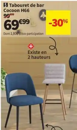 Conforama Tabouret de bar Cocoon H66 offre