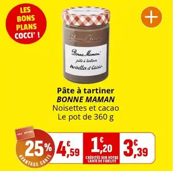 Coccimarket Pâte à tartiner bonne maman offre