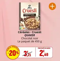 Coccimarket Céréales cruesli quaker offre