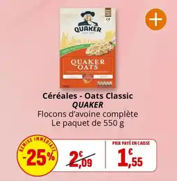 Coccimarket Céréales oats classic quaker offre